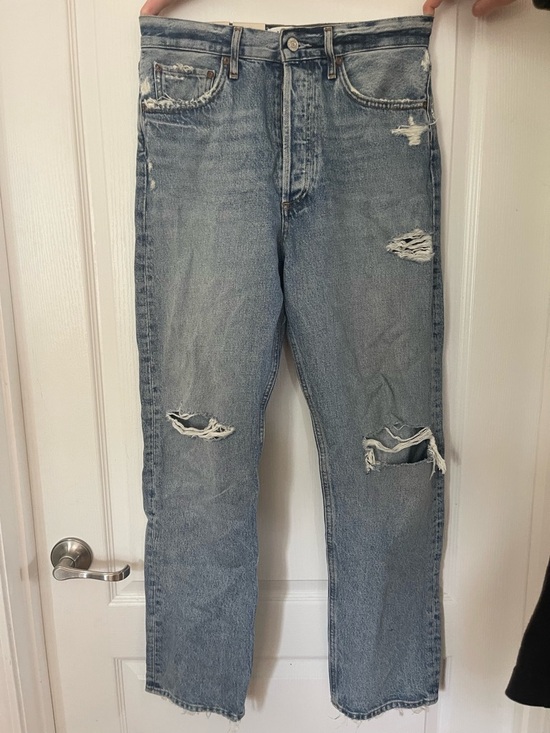 Agolde Denim - AGOLDE ISOLATE 90’s fit  Distressed Straight-Leg Jeans